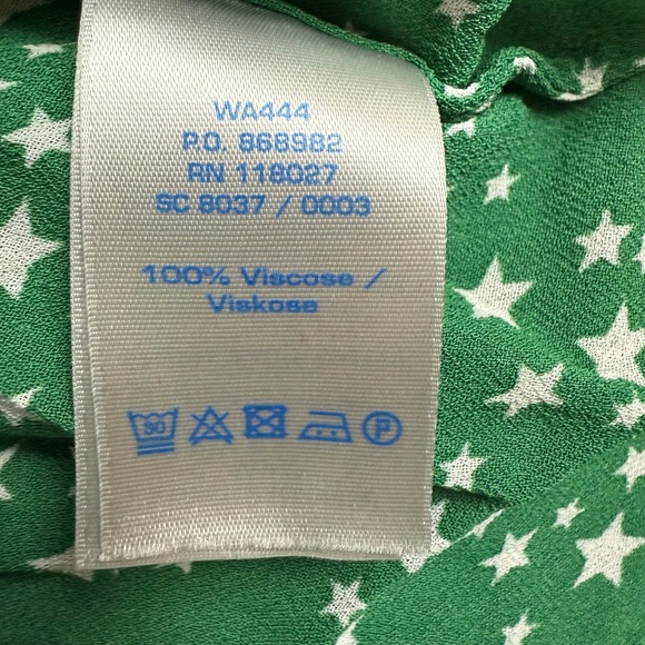 Boden‎ Star Print Tunic Top Tie Front 3/4 Sleeve Green US 8 UK 12 Summer Career - Picture 5 of 7